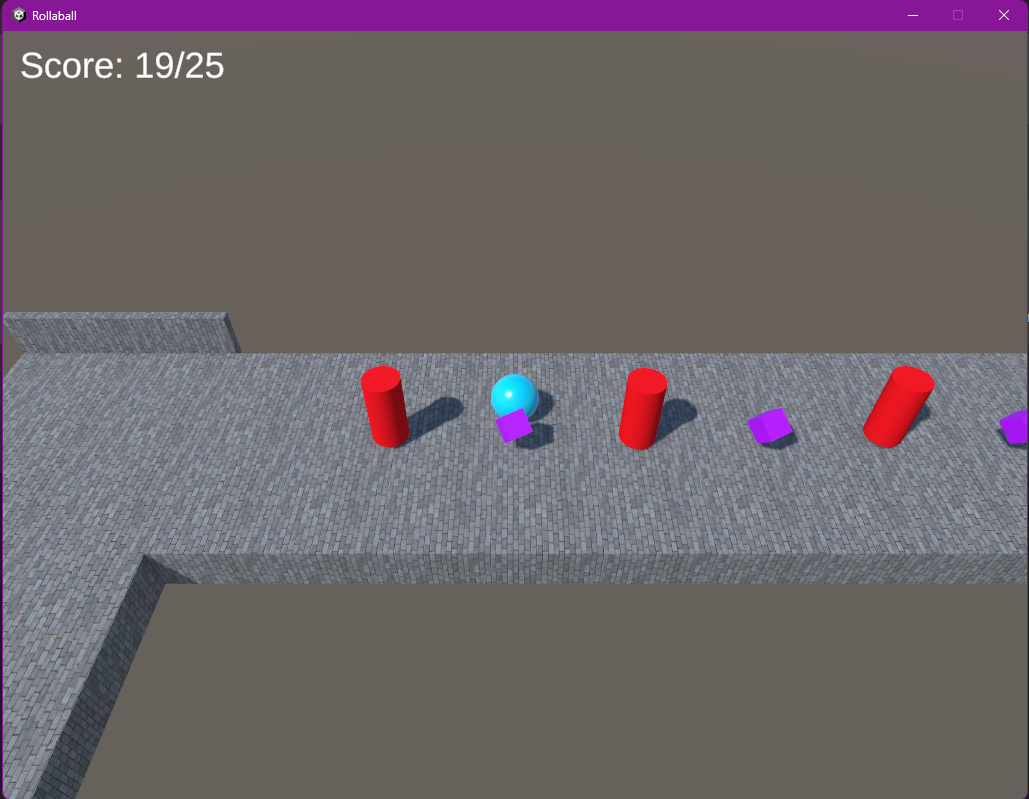 The middle of the level, showing the ball avoiding enemies.